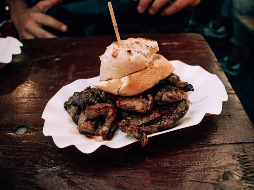 Closeup look of the Italian street food