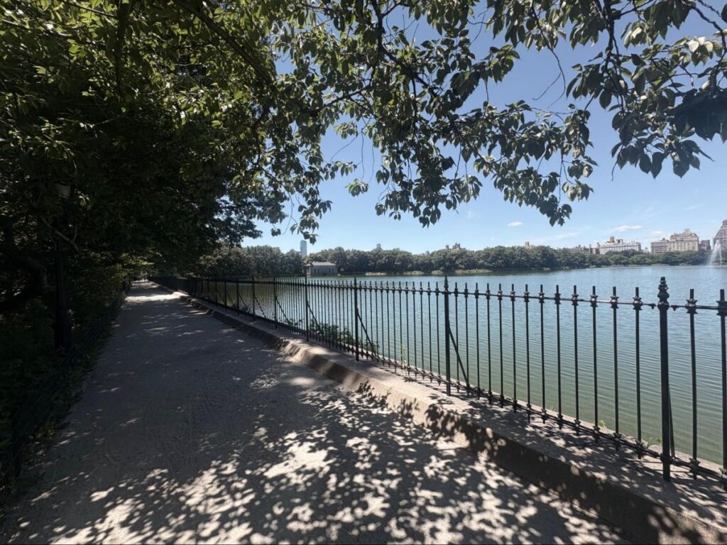 The walking path along Jacqueline Kennedy Onassis Reservoir