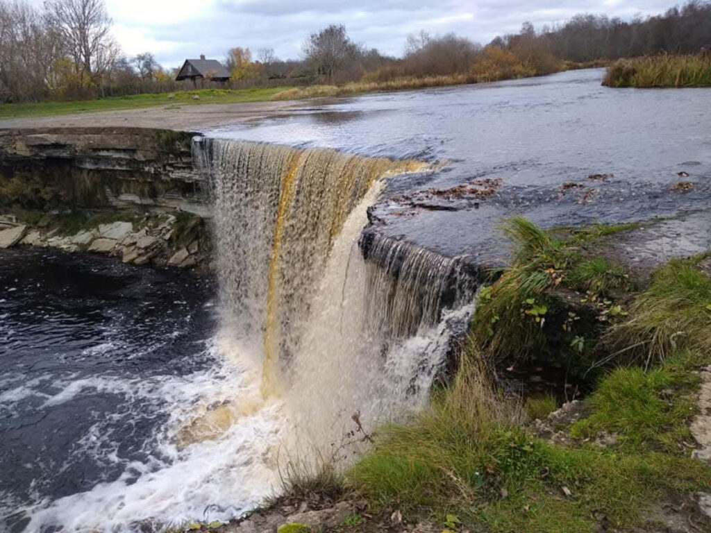 View of the Jägala Waterfall in autumn