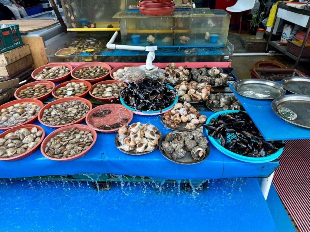 Shellfishes for sale at Jalgachi Fish Market