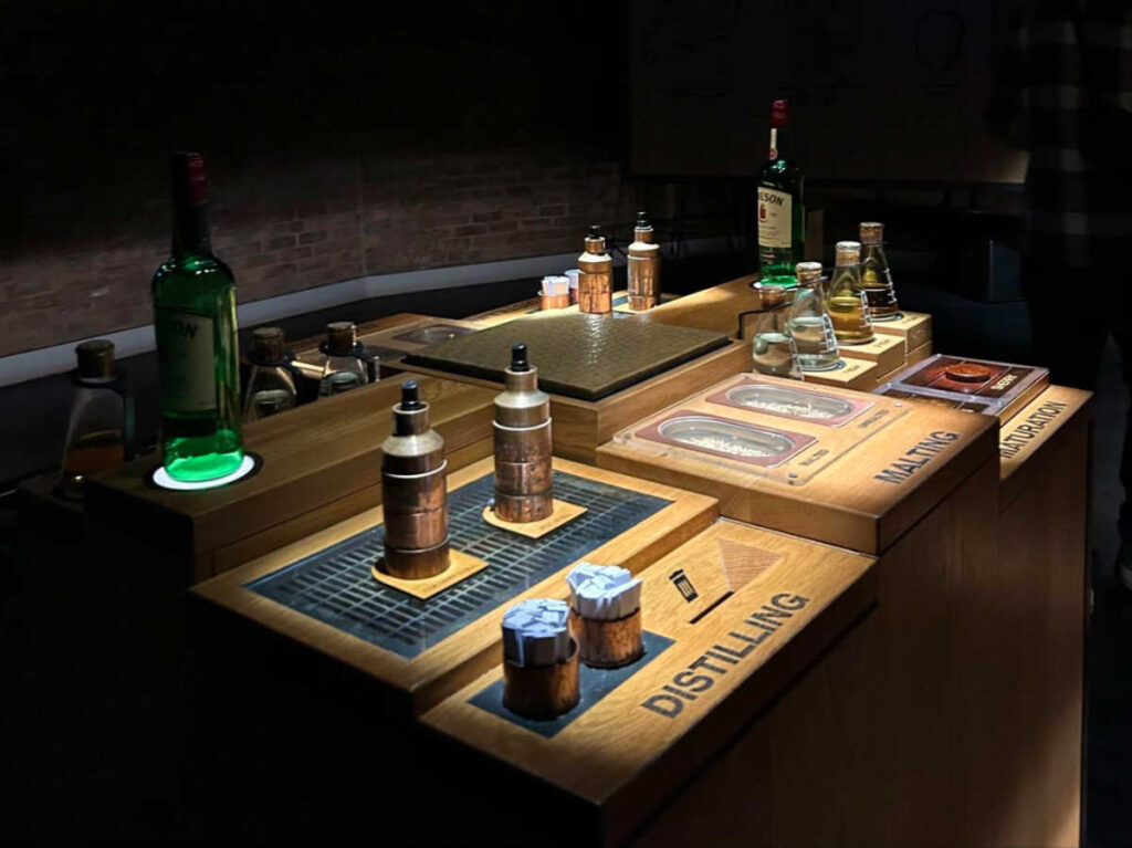 Displays of the distillery inside the Jameson Distillery Bow St.