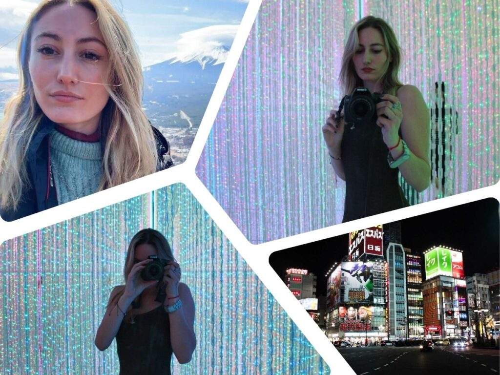 A photo collage of Sky Ariella