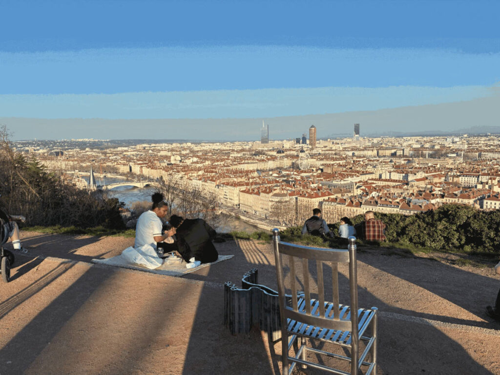 View while having a picnic at the Jardin des Curiosités