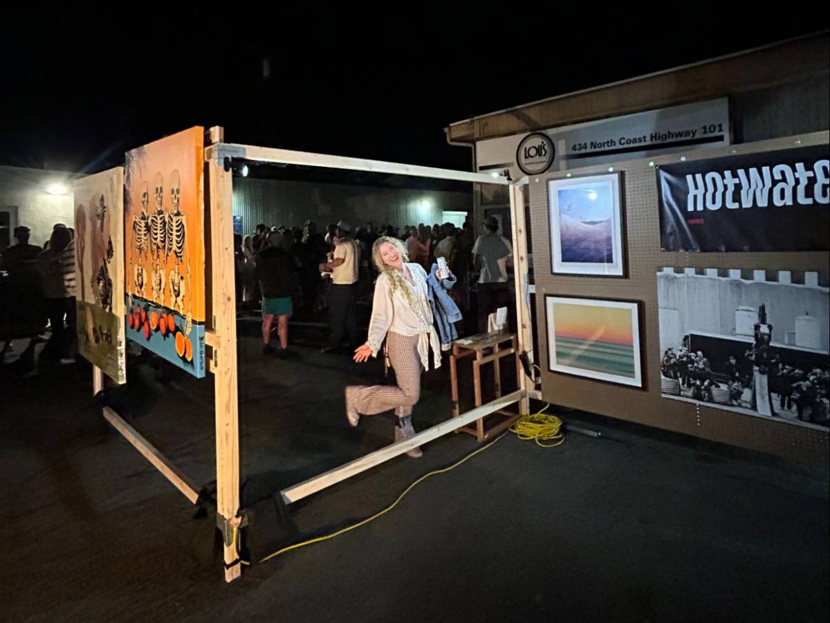 The author Jess Levy, posing for a photo at a Lou’s Records pop-up art and DJ set