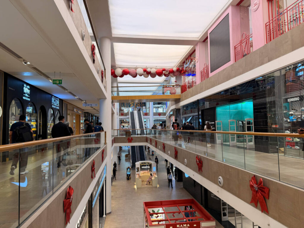 The retail stores inside the Jio World Drive mall