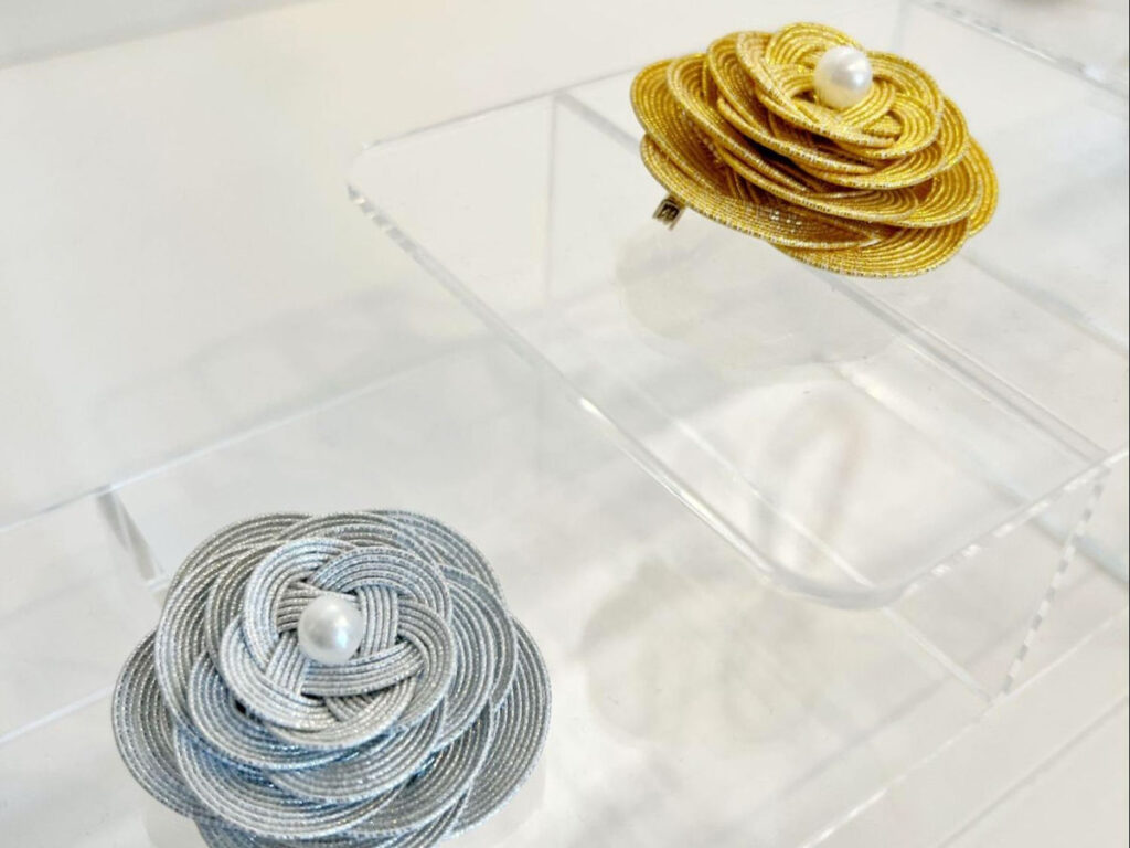 View of the Mizuhiki creations on display at Jiyukajin Mizuhiki Museum
