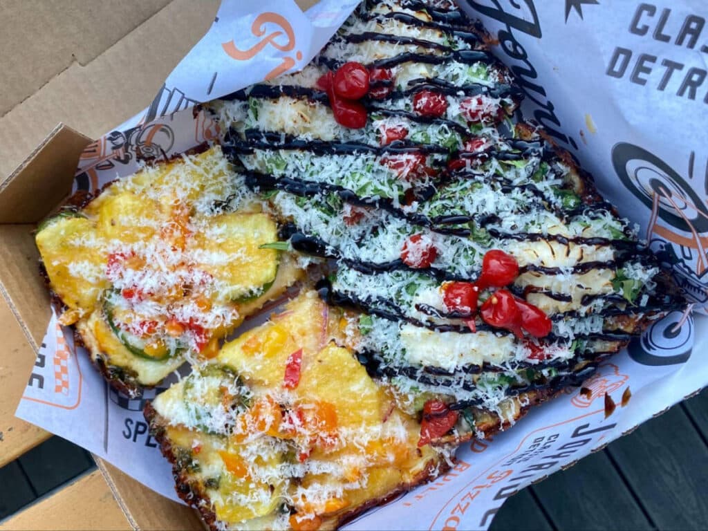 Slices of pizza from Joyride Pizza