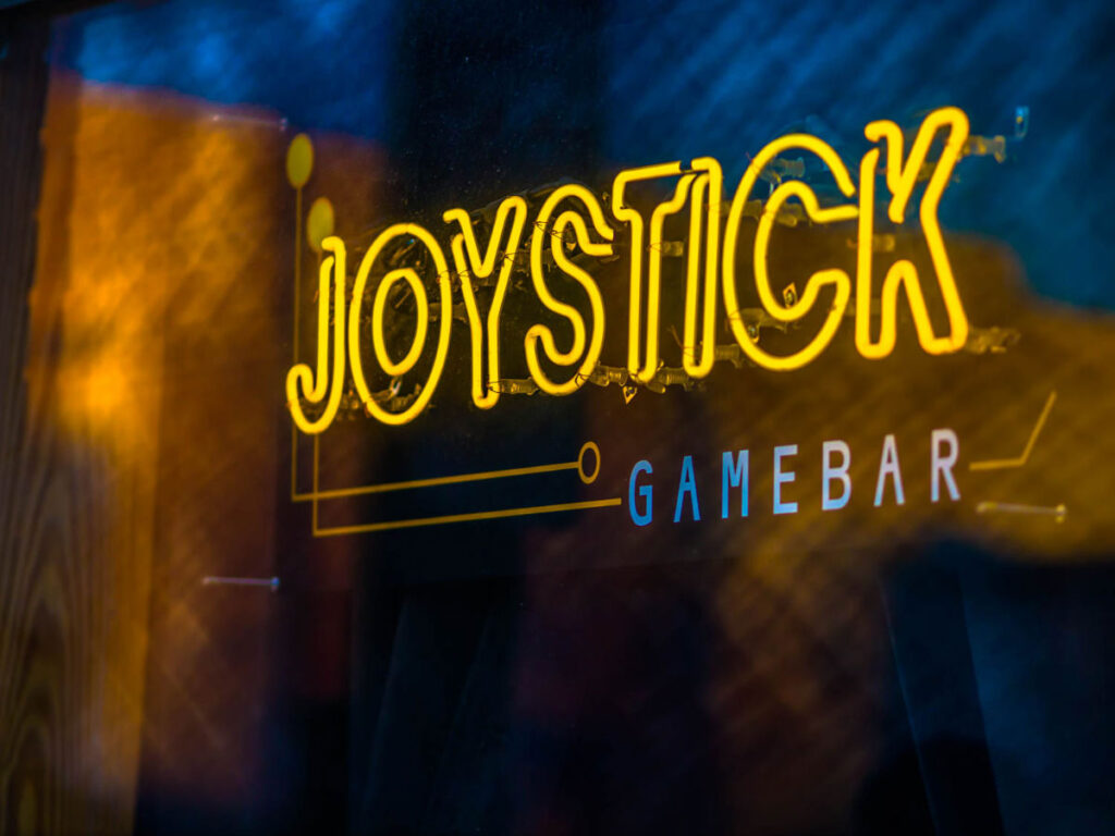 The Joystick Gamebar neon sign