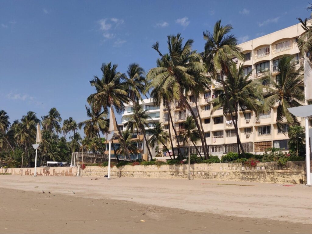 View of Juhu Beach in Mumbai on a clear day