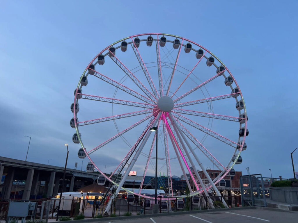 View of the KC Wheel at Sunset