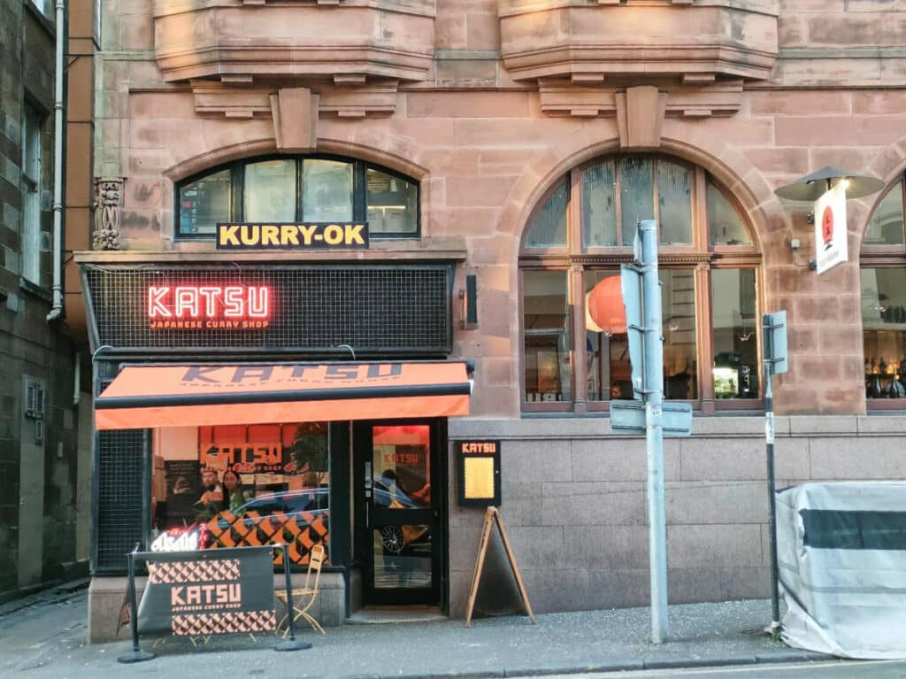 The Katsu restaurant in Glasgow from the outside