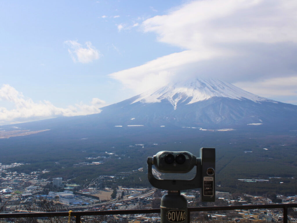 The Mount Fuji in Japan from Kawaguchiko Tenjoyama Park view