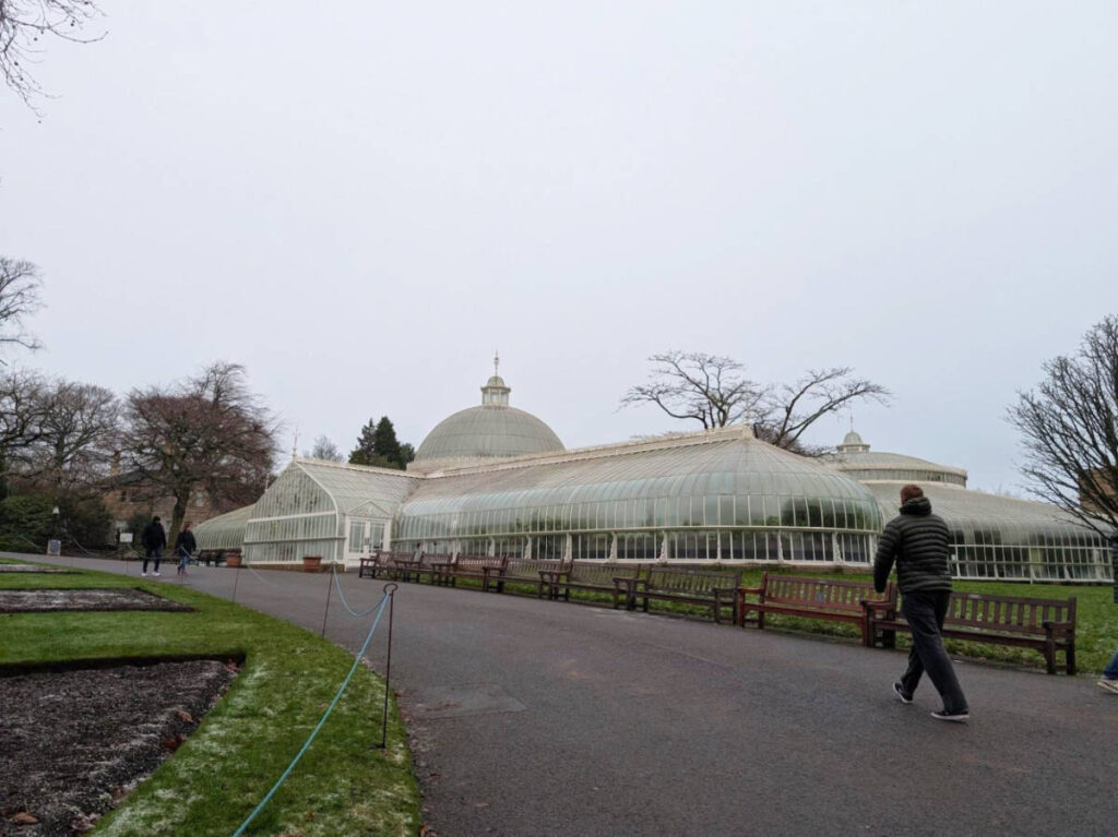 Exterior view of the Kibble Palace in the Botanic Gardens