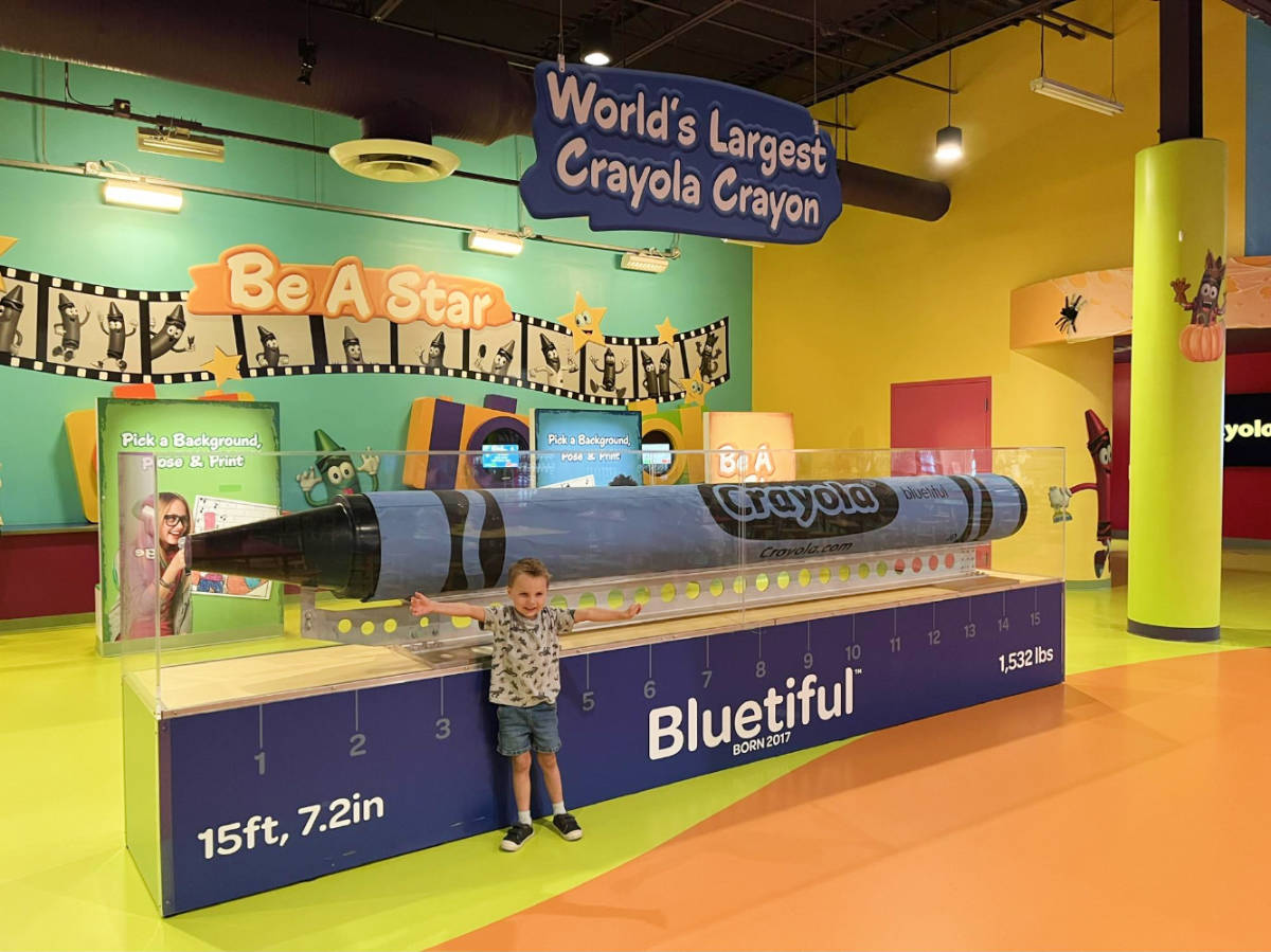 The author's son at the Crayola Experience