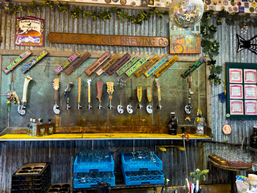 Selection of beers on tap at the Kodiak Island Brewing Company