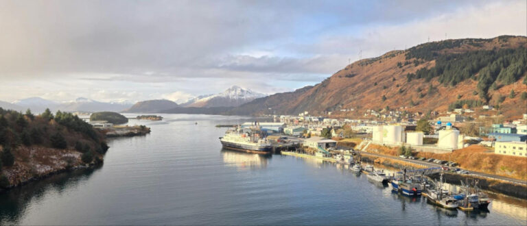 Overlooking view of Kodiak from the Island Bridge