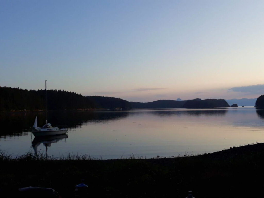 A serene lake at Kodiak around 11 pm