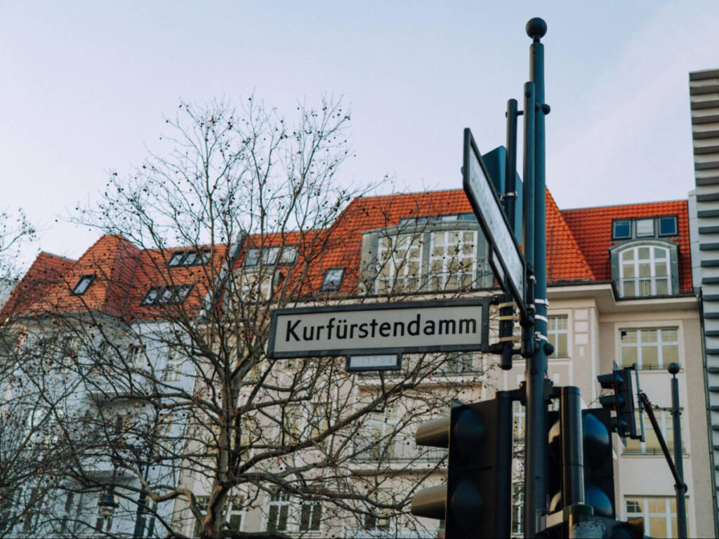 View of the street sign of Kurfüstendamm