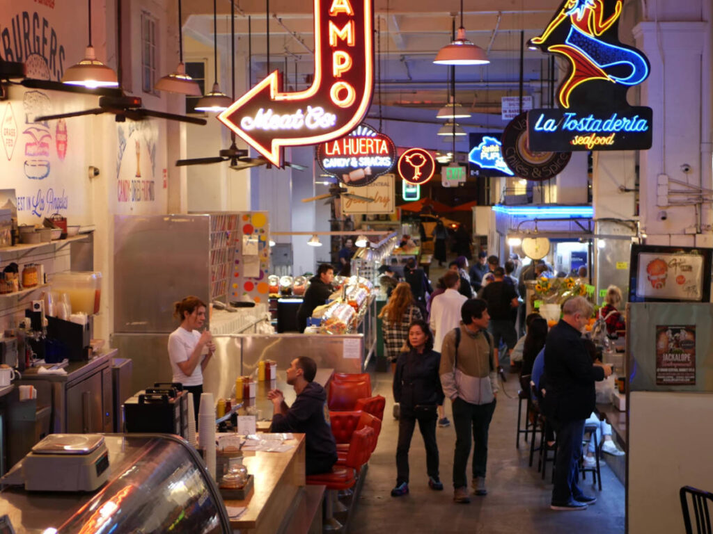 View of people at the Grand Central Market