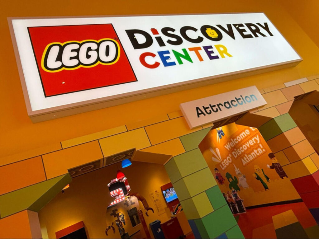 View of the entrance to LEGO Discovery Center at Phipps Plaza