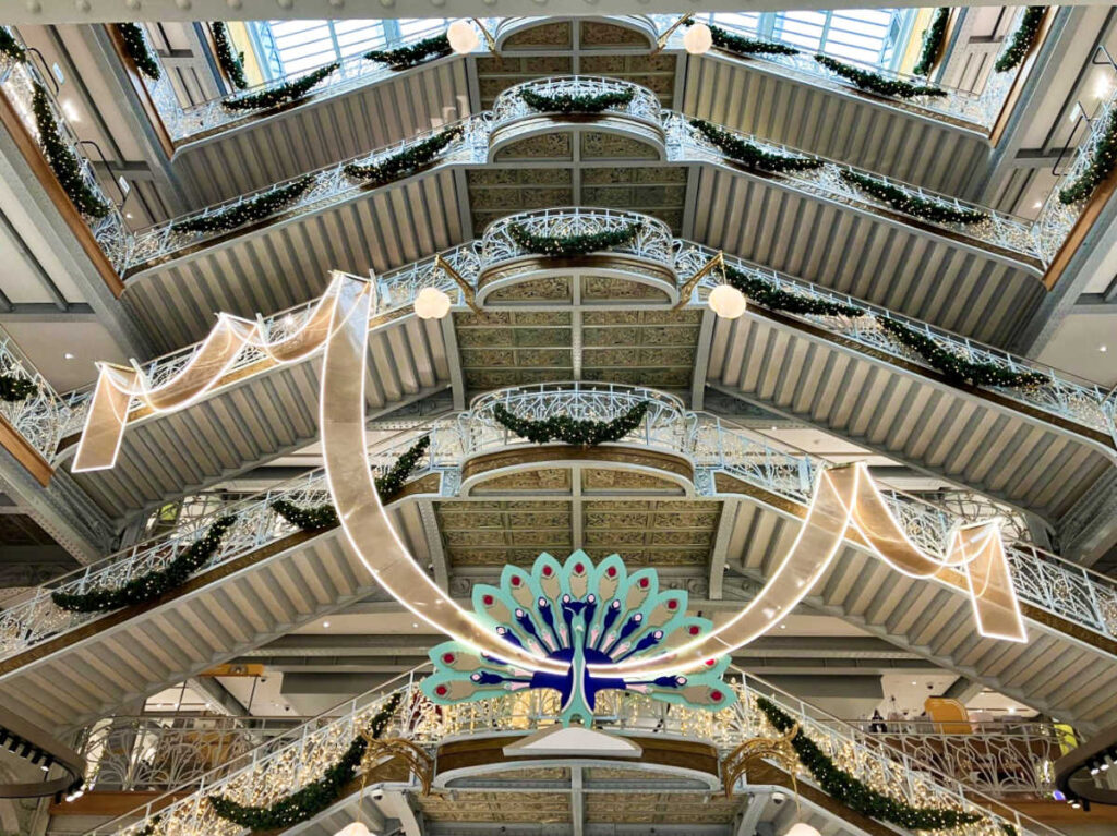 The Christmas decorations around La Samaritaine department store