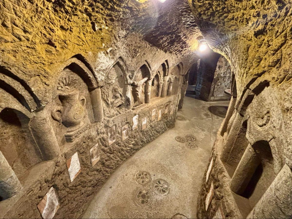 View of the tunnels beneath Labirinto di Adriano