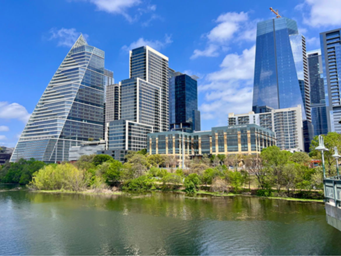View of Austin’s skyline and the Lady Bird Lake