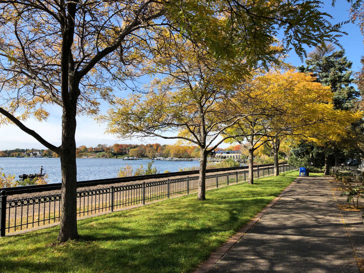 View of Lake Minnetonka during fall season