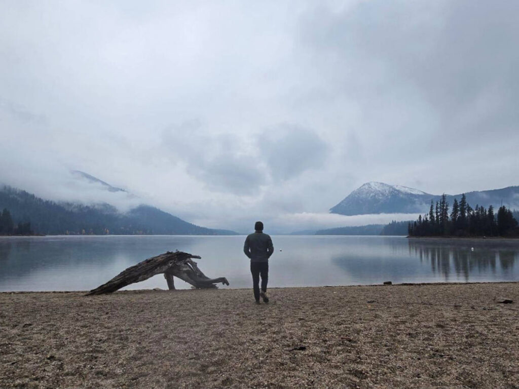 The author, Matthew Reppond admiring the view at Lake Wenatchee