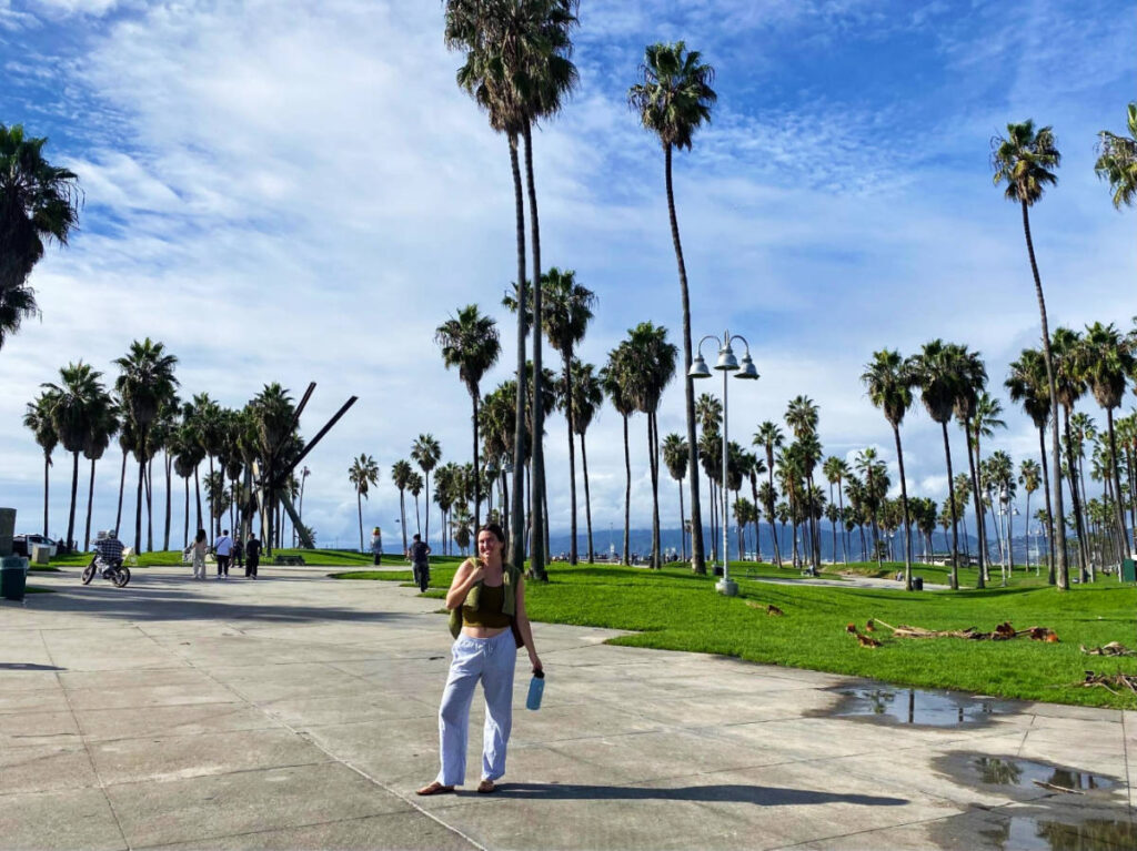 The author, Laura McFarland at Venice Beach