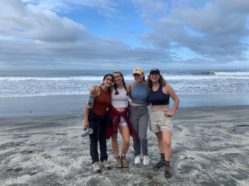 Travel Lemming writer Laura McFarland and her friends posing for a photo on Black’s Beach