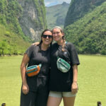 The author Laura McFarland and her partner using the Patagonia Hip Pack in Vietnam