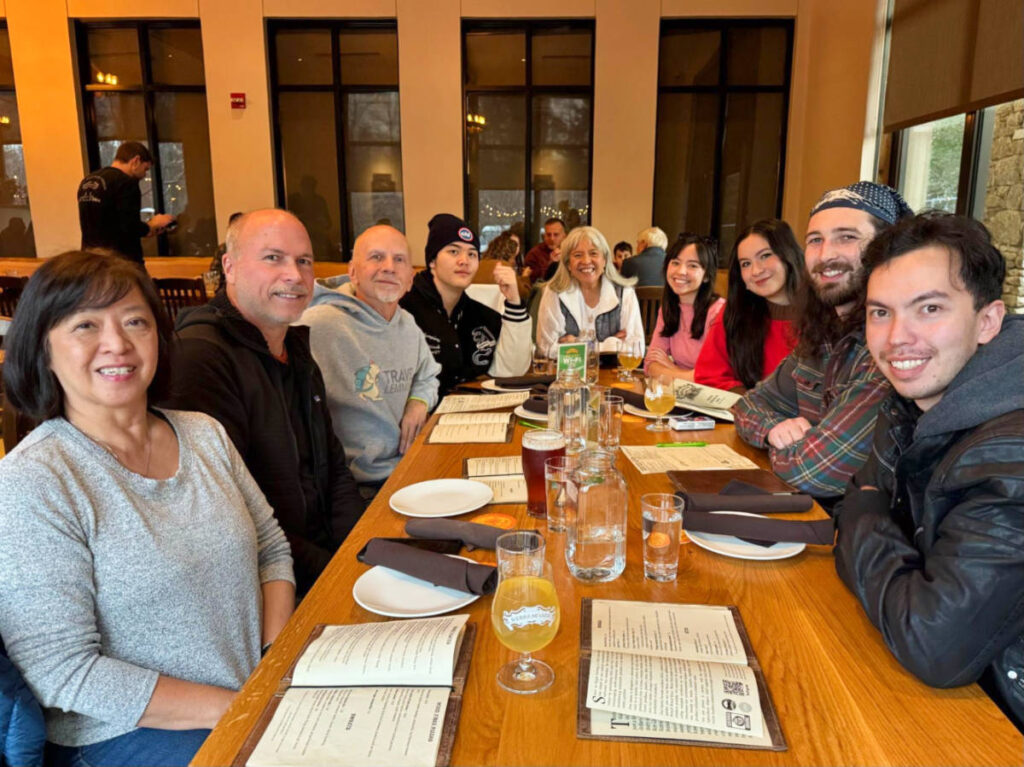 The author Lea Rose and her family at the Sierra Nevada Brewing Company