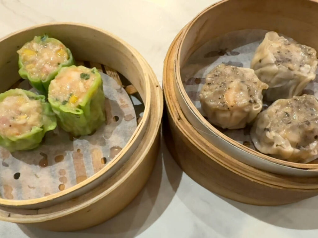 Close up view of dumplings served in Lei Hou Restaurant