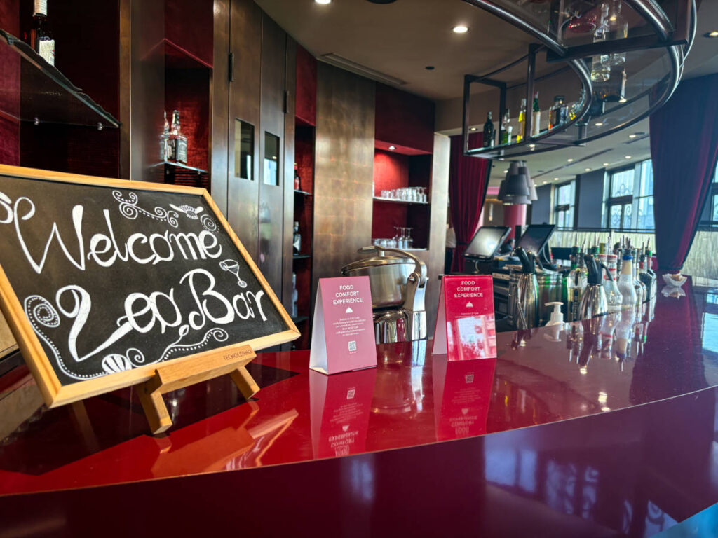 The signage inside the Leo Bar at Leonardo Royal