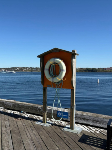 The lifebuoy station at the Halifax Boardwalk