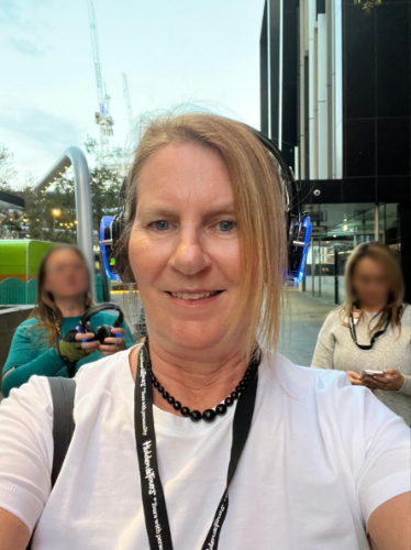 The author Lisa Ikin, smiling for a photo at the Hidden Detours Tour