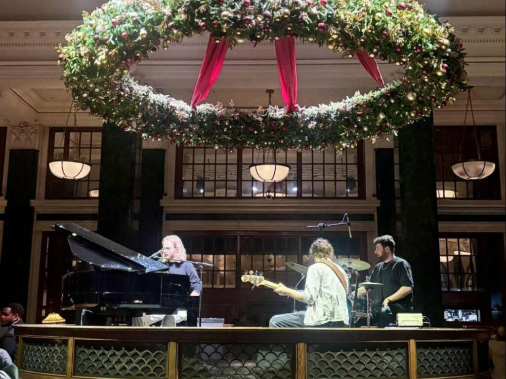 Live music being performed at The Ned during the holidays