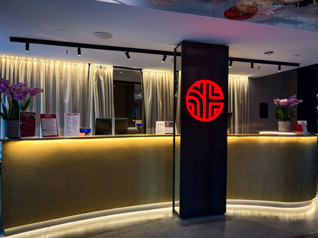 The lobby & check-in area of NH Collection Venezia Murano Villa