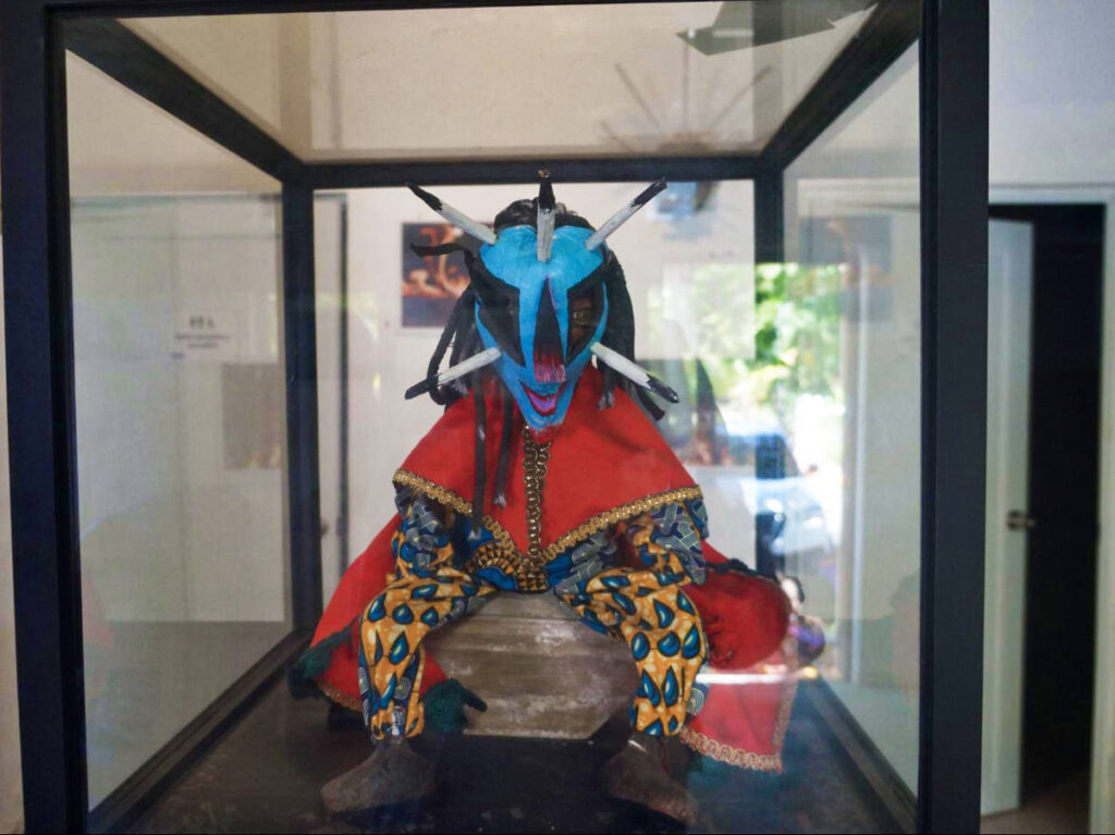 The art display in the gallery of a local artist