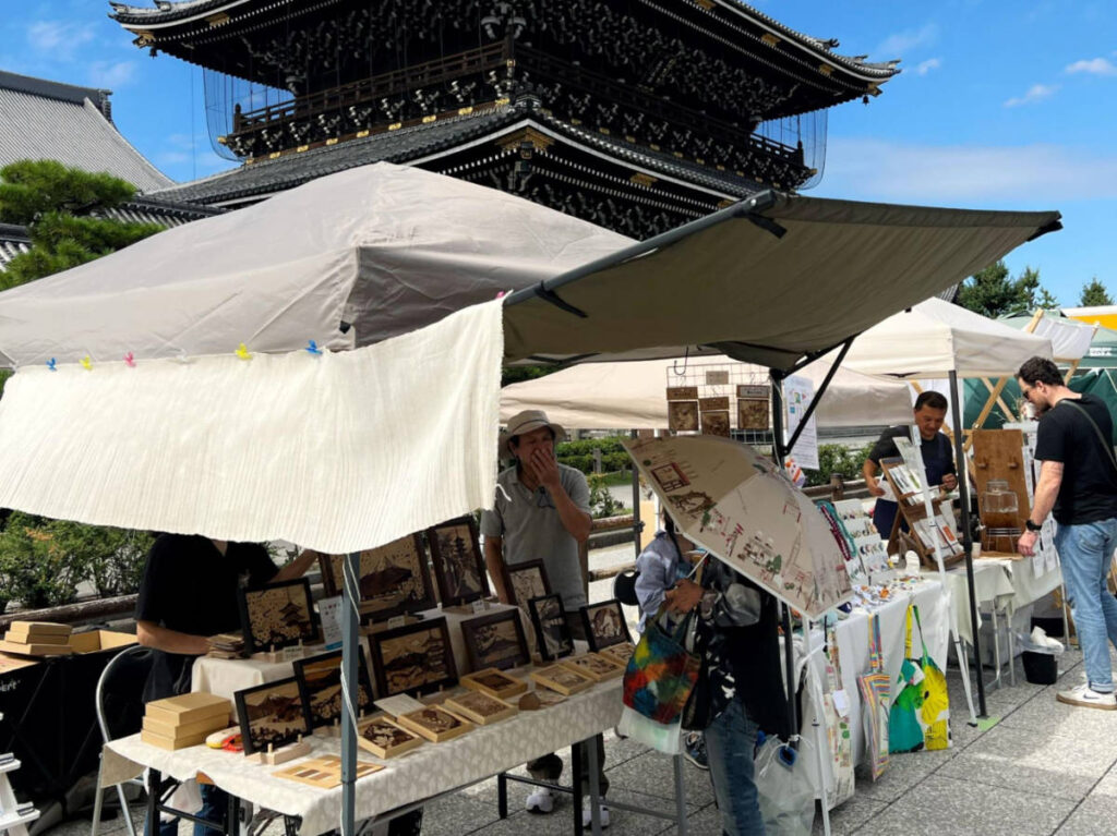 People checking out the local craft seller’s market
