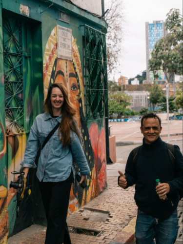 The Ilja and local bike tour guide Hernán in Bogotá