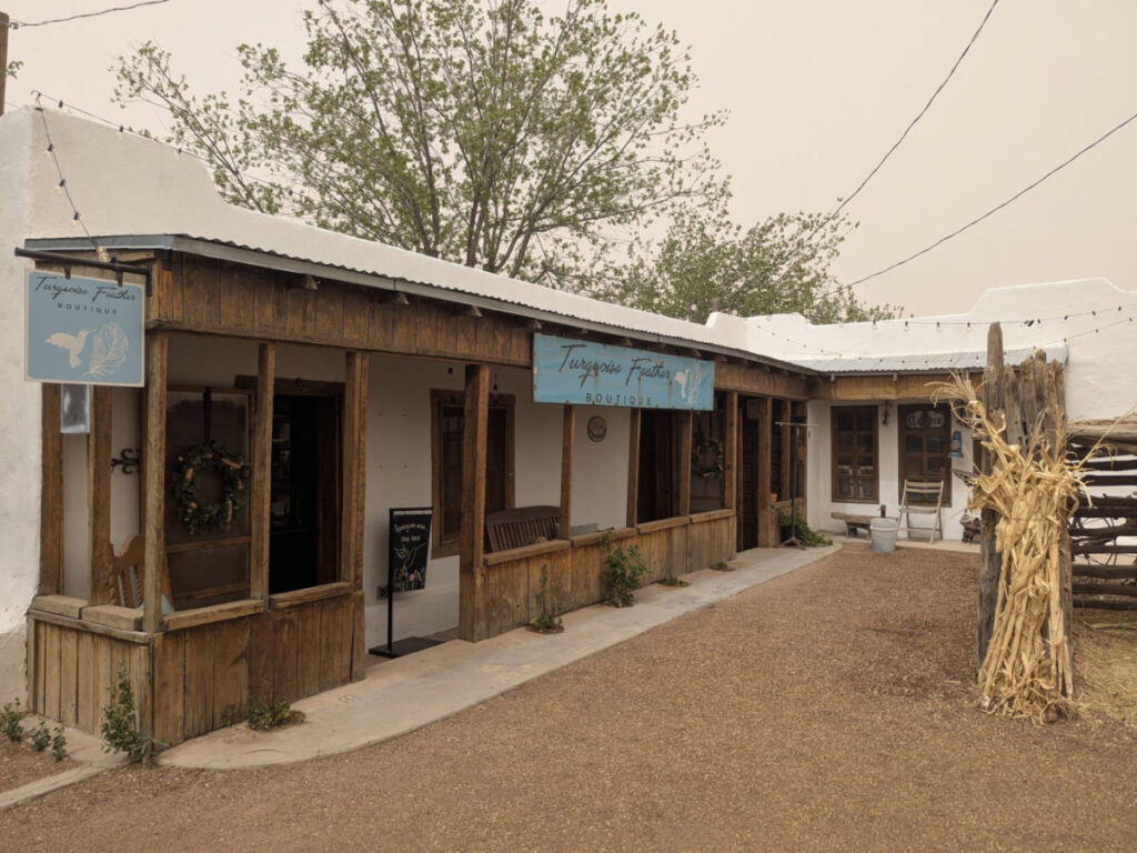Exterior view of the The Turquoise Feather Boutique