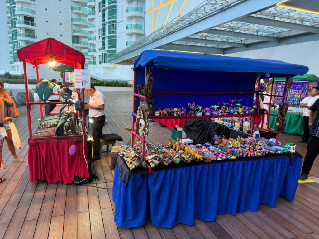 View of the booths with local products in Mexico