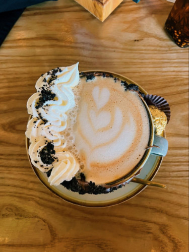 A cup of coffee with toppings served in Destin