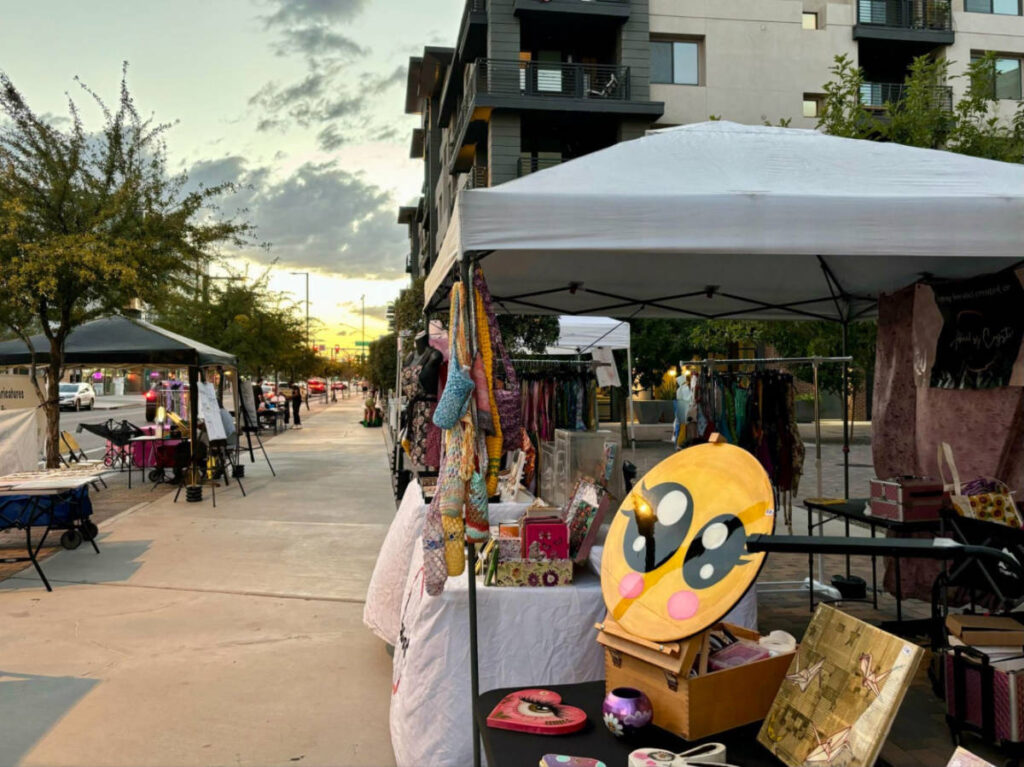 View of the local shops at First Friday Roosevelt Row