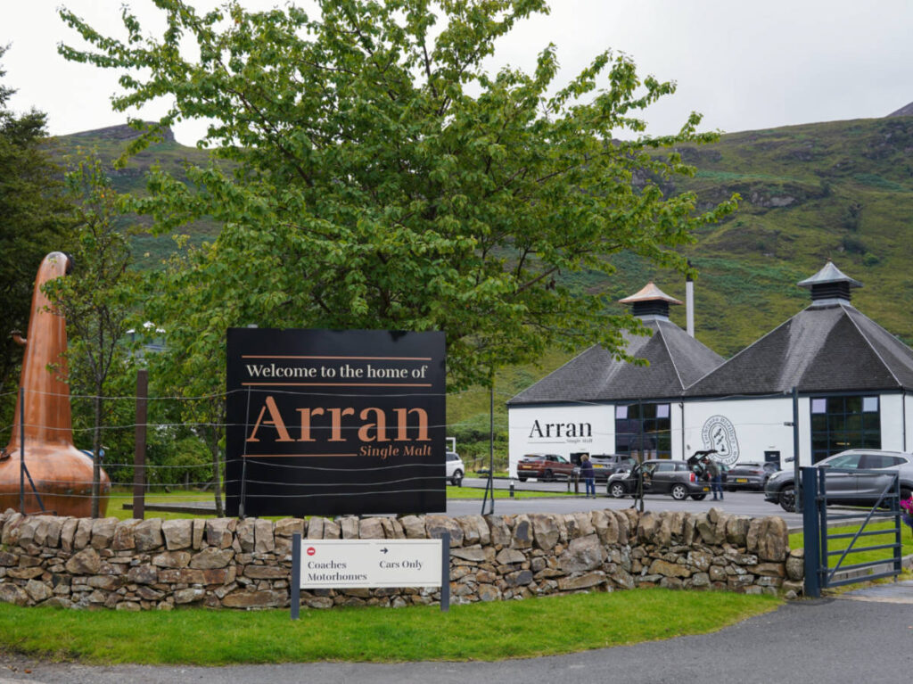 View of the Lochranza distillery on the Isle of Arran