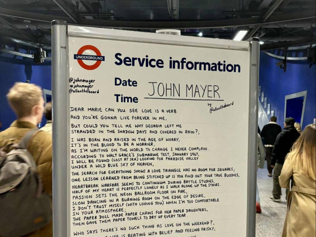 A signage at the London Underground
