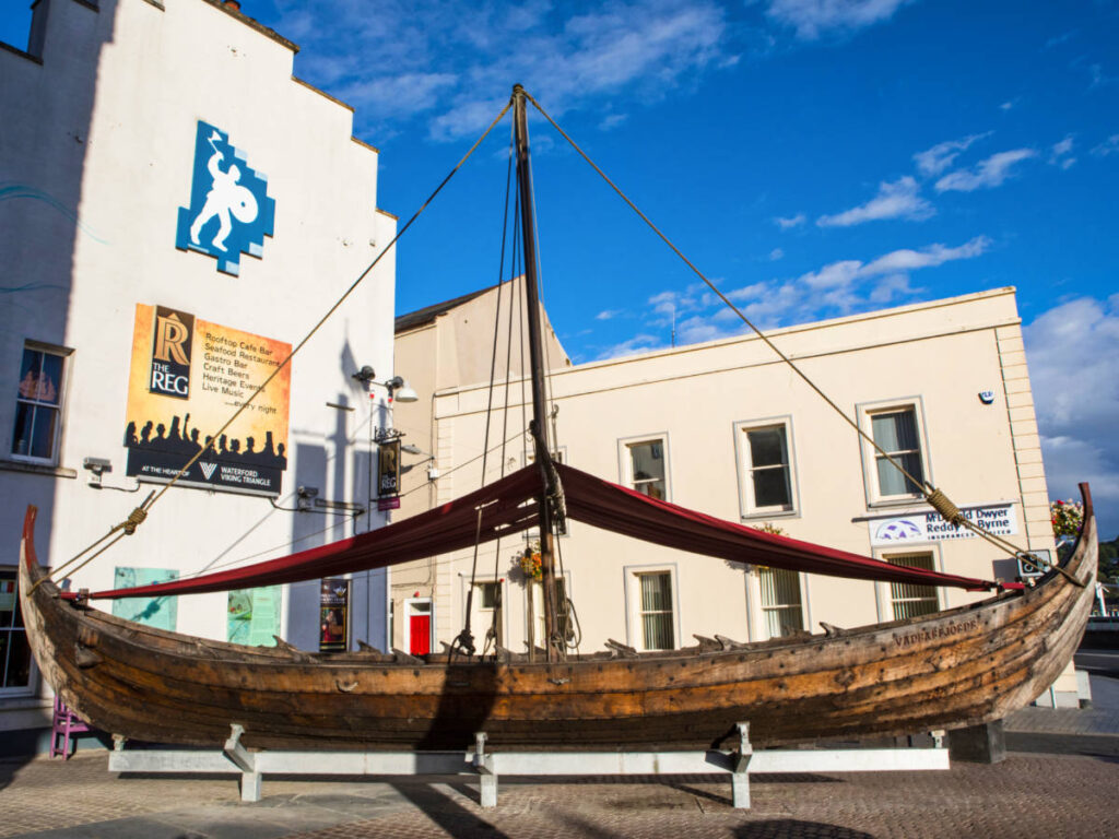 A longship replica at the Viking Triangle