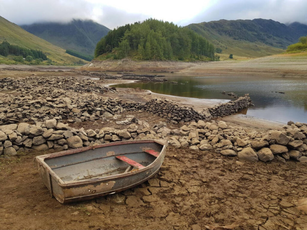 An abandoned boat at the lost village of Mardale